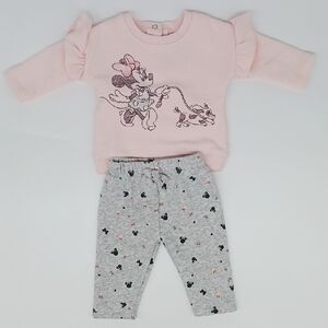 Disney Baby Minnie Mouse Sweats (Long Sleeve Shirt And Pants) With Dog (NB)